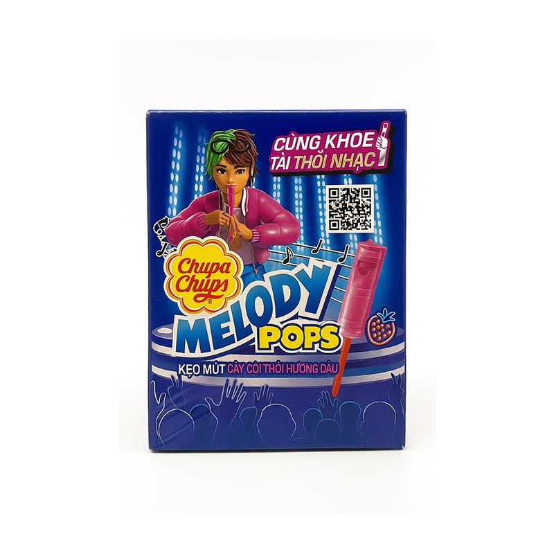 آبنبات چوبی پاپس با طعم توت‌فرنگی بسته 20 عددی Chupa Chups