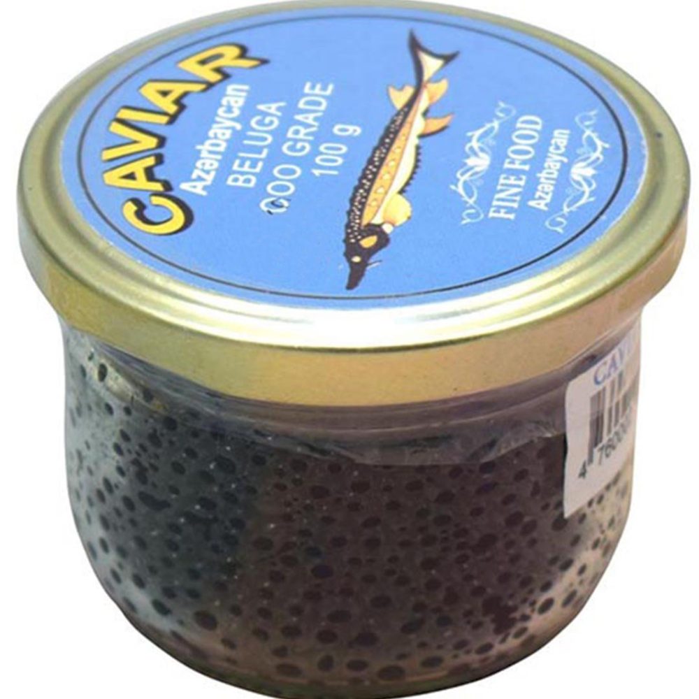 خاویار سیاه بلوگا تاریخ فول آذربایجان 100 گرم Beluga