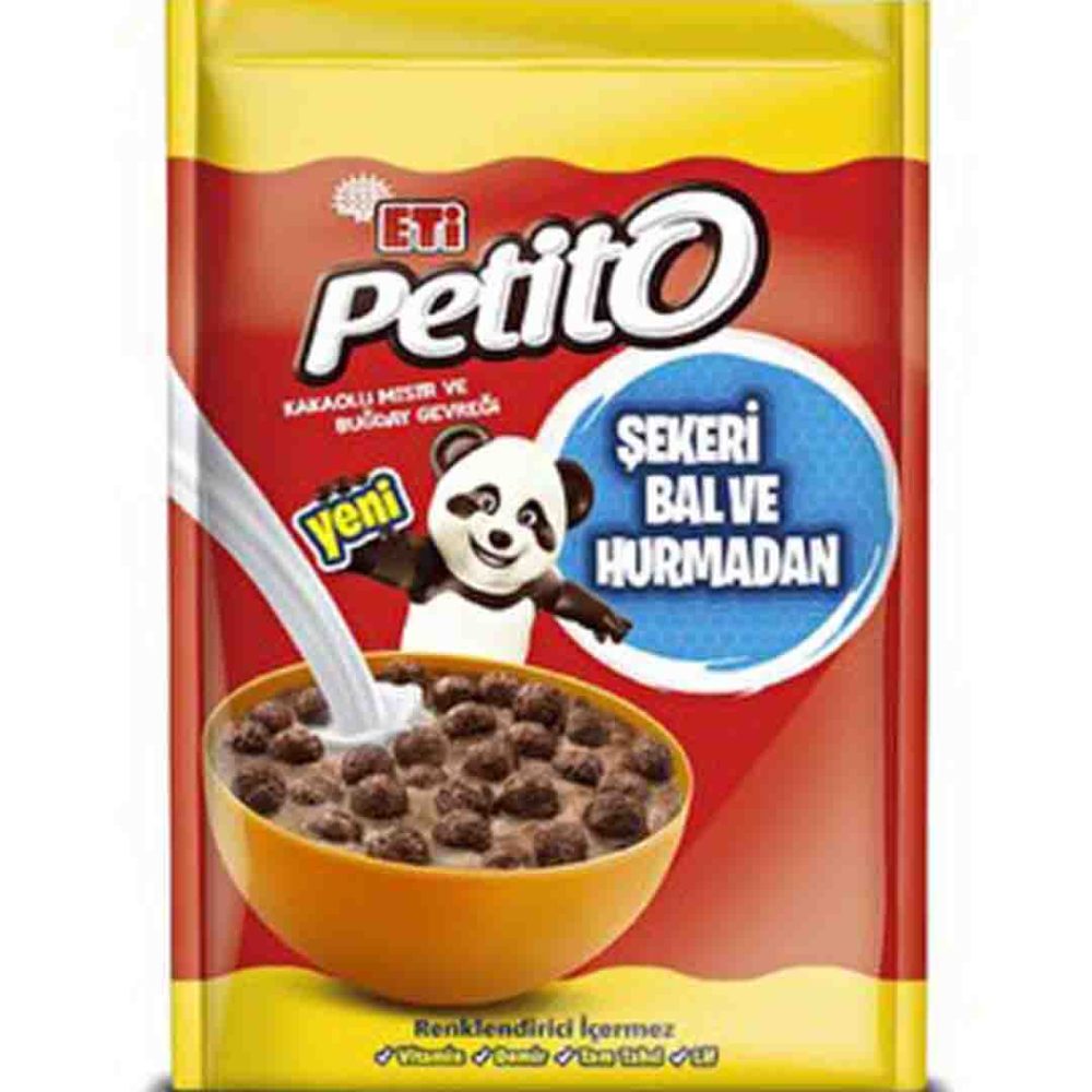 غلات صبحانه پتیتو کاکائو ذرت و دانه های گندم 350 گرم Eti Petito